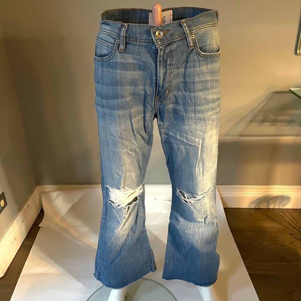 BDG Light Blue Men's Bootcut Distressed Jeans